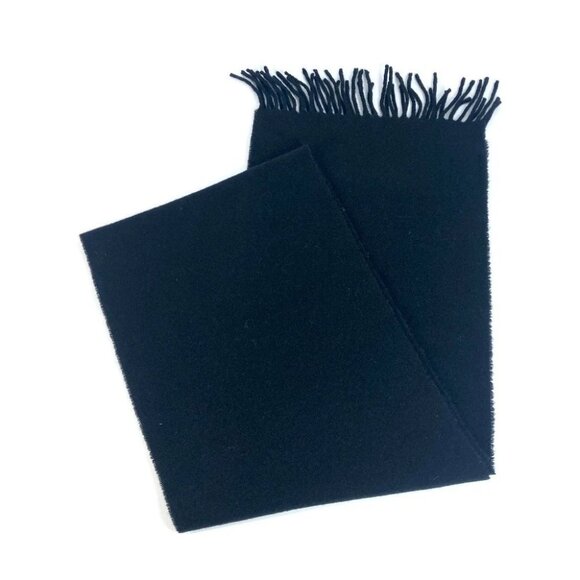 MONCLER logo fringe Scarf wool Black/White - Picture 6 of 9